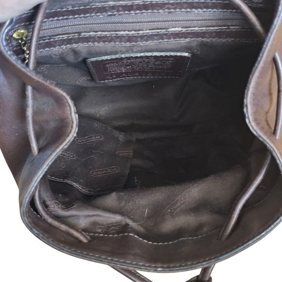Coach Vintage Brown Leather Backpack Bag No. H23-9858 - Picture 10 of 13